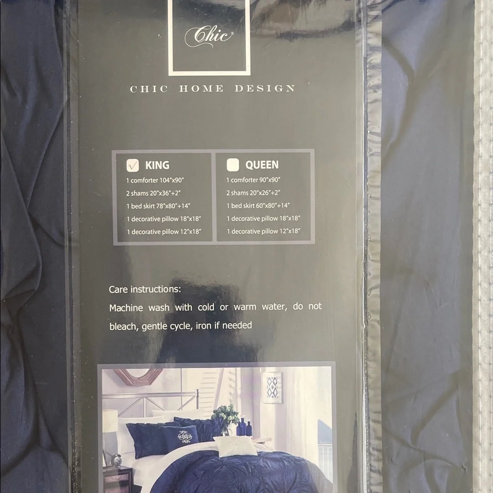 NWT Chic Home Halpert Blue King Size Comforter Set